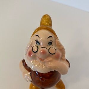 Vintage Ceramic Dwarf Figurine DOC Seven Dwarfs Disney Style Hand Painted